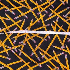 Number 2 Pencils Cotton Fabric 1 Yard 36in By 44in By Oeko Tec
